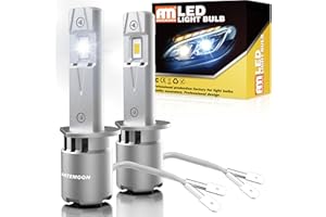 ANTEMOON Bombilla H1 LED para Faros de Coche, 90W 18000LM 6000K Blanco Bombillas LED H1 con CSP Chips, 1:1 Mini Reemplazo de Lámpara H1 Halógena y Xenón para 12V 24V Coche, 2 Bombillas