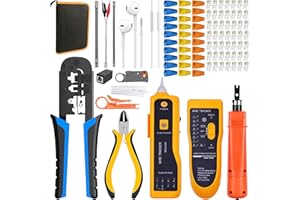 MAYLINE-TECH MAYLINE CAT5 CAT6 Cirmpatura per Cavi Rete Pinza Crimpatrice RJ45 Professionali Strumenti Kit di Rete, Spellafili, Manutenzione del Kit LAN Tester del Cavo Riparazione (Blu)