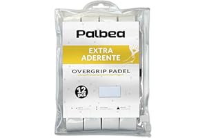 Palbea OverGrip Padel Bianco Extra Aderente Confezione da 3/6/12/22/60 Pezzi - Grip Padel Antiscivolo - Elevato Assorbimento del Sudore - Superficie Morbida - Progettato per Racchetta di Padel Tennis