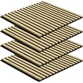 MPDiscount Lot 4 pièces - Panneau Acoustique - Chêne - Feutrine Noir - 60x60cm