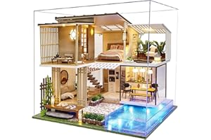 Spilay Diy Miniature House Kit with Furniture, Wooden Mini Doll House Crafts Handmade with Dust Cover & Music Box, 1:24 Creative Room Idea Gift for Adult Friend Lover A085-Elegant and Quiet-Age 14+