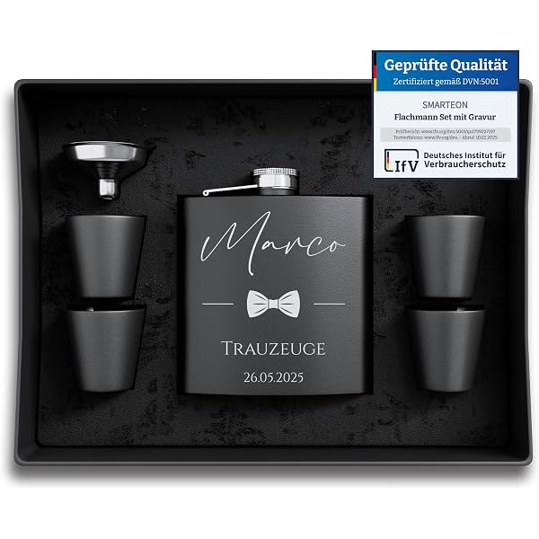 Nuanchu Trauzeugen-Geschenk-Set – 4er Set Mit Becher, Stift, Socken, Karte & Umschlag
