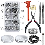 FINDIR Kit Creazione Riparazione Gioielleria Accessori Fatti a Man con pinze Pinzette Strumenti per DIY Mestiere Principianti
