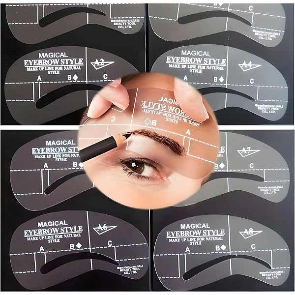 50-teiliges Augenbrauenlineal-Set – Für Symmetrische Brauen, Microblading & Make-up