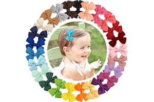 MiDoDo 25 Stück Baby Haarspangen Schleife Haarspangen Baby Mädchen Feines Haar 2 Zoll Baby Haarschleifen Haarschmuck Haar Accessoire für Mädchen Kinder