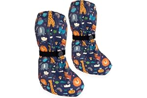 HECKBO Stivaletti da Pioggia per Bebè 3-24 Mesi - Impermeabili con Fodera in Pile - Diversi Motivi - Scarpe da Esterno per Neonati e Bambini Piccoli