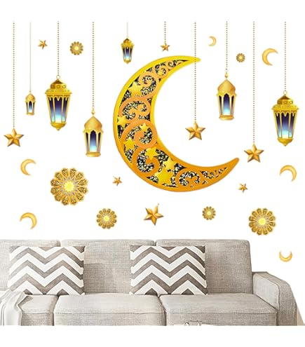 Wit En Gouden Vierkant Eid Al Ftir Met Gouden Sterren En Het Toenemende Vectorontwerp Van Maandecoratie Ramadan Mubarak Image92739203