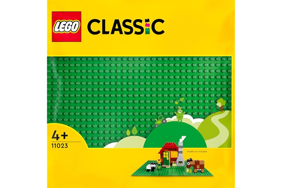 LEGO 11023 Classic Green Baseplate, Square 32x32 Stud Building Grass Base, Build and Display Board Set