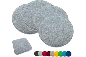 ‎HEIMTEXLAND heimtexland ® 4er Pack Sitzkissen Filz Rund 35 cm Grau Filzkissen Stuhlkissen Polster Auflage Kissen Typ631