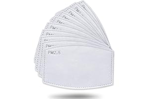DXQ Lot de 50 filtres à charbon actif, tissu non tissé avec 5 couches de protection remplaçables P-M 2,5 pour femmes, hommes et enfants