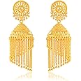 Superstore18 Brass Micron 1 Gram Gold Jhalar tassled Women Jhumka earrings Traditional (SST2644JHAT)