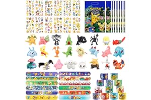 THINGEHOY 58Pcs Kindergeburtstag Mitgebsel Party Set, für Geburtstag, 24PC Minifiguren Zufällig+12 Blätter Tattoo Kinder+12PC Armband+10 Geschenktüten, Geburtstagsdeko