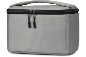 S-ZONE Wyściełana i składana torba ochronna do lustrzanek cyfrowych Sony Canon Nikon lub flash TLR, szary, Pokrowce i etui