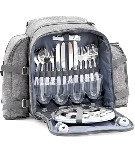 CampFeuer Picknickrucksack Für 4 Personen | Braun  Produktbild-Vorschau 9