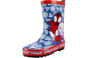 Marvel Boys Wellies | Spiderman Wellies | Spidey And His Amazing Friends Boys Boots | Kids Wellington Boots | Sizes 5 To 2