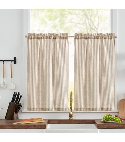 Rideau Brise-Bise Champracer Style Maison De Campagne Avec Motif Floral Rétro Au Crochet Et Pompons - Court, 45 X 130 Cm, 1 Pièce