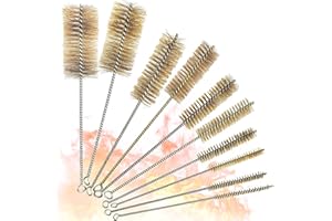JIDRMC 10 Stück Messing Rohrbürste Set, 10/12/15/20/25/30/35/40/45/50mm Messing Zylinderbürste, Sauber Bohrlochbürste, für Rohrrohr Zylinder Bohrungen, Effiziente Bohrlochreinigung