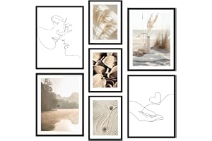 ag.art deco 7-pack Tavlor Svart Ram Väggdekoration Massivt Trämaterial