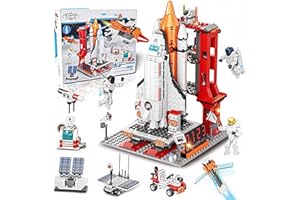 Booyuer Kit de Construction City Space Shuttle, 888 PCS 11-en-1 STEM Fusée & Exploration de Mars avec Tour de Contrôle, Cadeau pour Enfants Garçons & Filles 6+, Anniversaires Occasions Spéciales