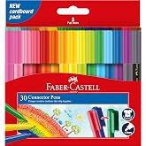 Faber-Castell Eğlenceli Ke&ccedil;eli Kalem 30 Renk, Geniş Renk Yelpazesi, Su Bazlı M&uuml;rekkep, Bağlanabilir Kapak, &Ccedil;ocuklar İ&ccedil;in G&uuml;ve