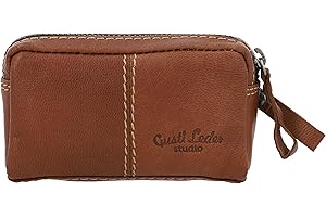 Gusti Pochette à clés Cuir Studio Butler Trousse pour clés Vintage Pochette rétro étui à clés Homme Femme Cuir de Buffle Marron foncé 2A66-22-6 S