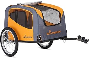 Schwinn Rascal Bike Dog Trailer, Carrier for Small and Large Pets, Easy Folding Cart Frame, Quick Release Wheel, Universal Bicycle Coupler, Washable Non-Slip Lining