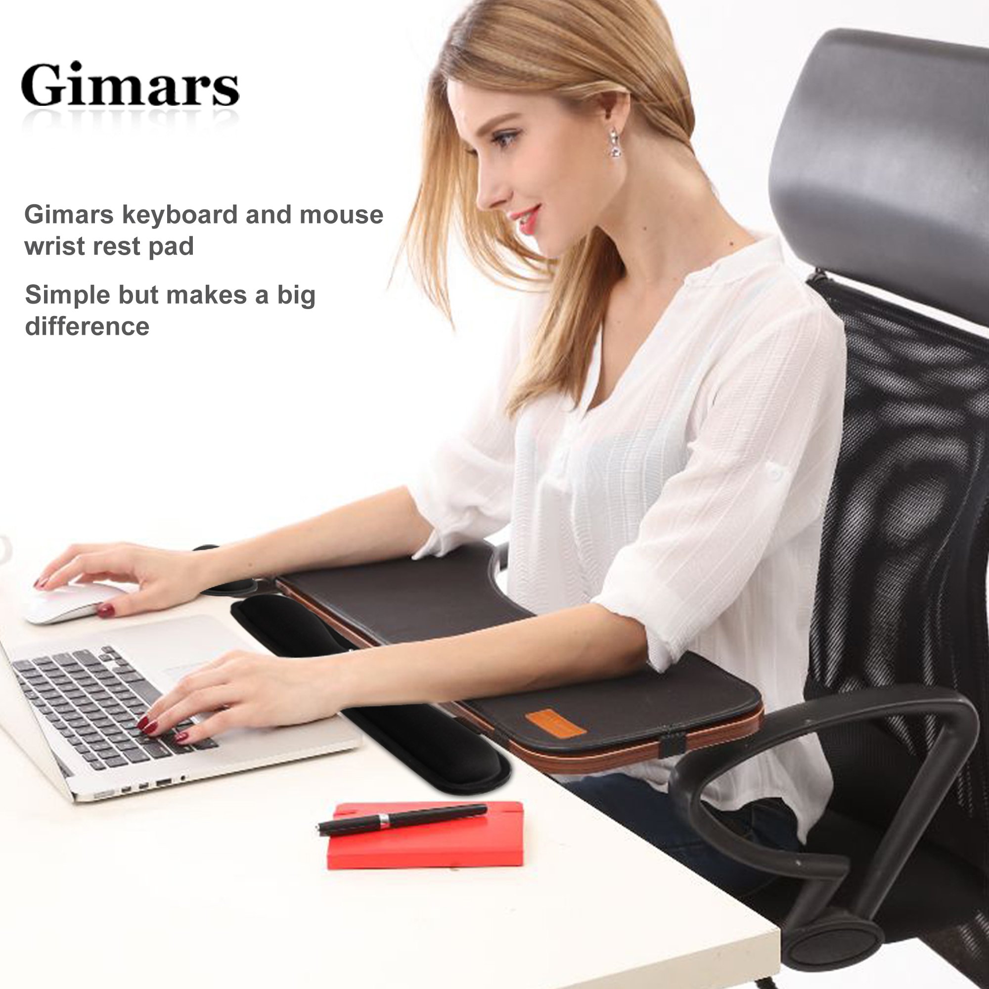 Gimars Cuscini Poggiapolsi Per Mouse e Tastiera Sollievo dal dolore/Mouse pad Antiscivolo Durevole e Comodo/Lycra… - immagine 3