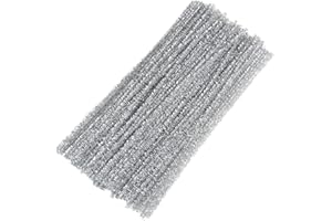 WS ACCESSORIES Pack of 25/50/100/250/500 30cm Pipe Cleaners for Arts & Crafts [Glitter Silver, Pack of 25]