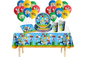 GXHONG Kinder Geburtstag Geschirr Kit, Party Deko Geschirr Luftballons, Thema Party Geschirr Set, Geburtstag Pappteller Servietten Becher Tischtücher Ballon, für Jungen Mädchen Party Zubehör