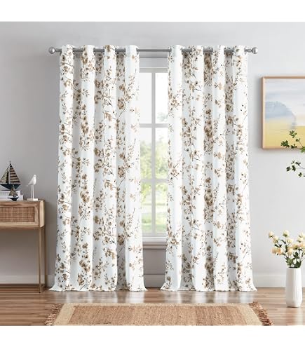 Lot De 2 Rideaux Occultants Fleurs Des Champs – 110x215 Cm, Thermiques Et à œillets, Motif Vintage - 7