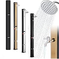 Arebos Solardusche 35 L | mit integrierter Fußdusche| runder Duschkopf | Snap-In Technologie | Wassertemperatur bis zu 60°C |