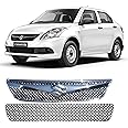 Chrome Front Grill For Maruti Suzuki Swift Dzire Tour S/Taxi (2015-2018) Set Of 2Pcs