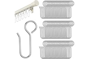 BREMOROU Małe haczyki do zasłon 60 szt. w kształcie litery S krótkie szpilki do draperii srebrne metalowe klipsy prętowe uchwyt małe krótkie metalowe szpilki do zasłon elastyczne rolki sufitowe haczyki do