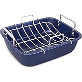 Zyliss E980206 Non-Stick Roasting Tin with Rack, Carbon Steel, Dark Blue, Roast Pan/Baking Trays for Oven/Bakeware Tray, Dish