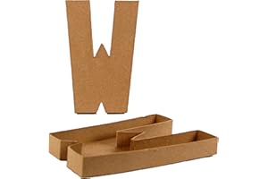 COUNTRY LOVE CRAFTS PAPIER MACHE Country Love Crafts 8.25-inch/ 20.5cm Letter W Shaped Box Papier Mache