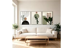 KAIDAARTLH Set med 3 boho-målningar 50 x 70 cm, abstrakta affischer på duk, moderna minimalistiska konstdekorationer för vard