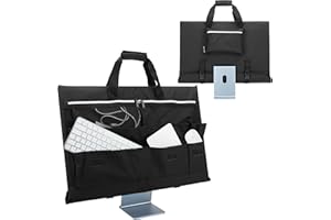 KISLANE Travel Case for 24'' iMac, Protective Storage Bag with Carry Handle for iMac Monitor and Accessories (Black)