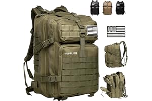 JUPPLIES Mochila Tactica Militar 45L/80L Impermeable Oxford 600D IPX5 con Sistema MOLLE y Cremalleras Reforzadas – Gran Capacidad para Crossfit, Gimnasio, Senderismo, Viajes o Supervivencia