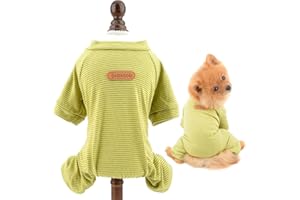 SMALLLEE_LUCKY_STORE Pigiama in cotone a righe per animali domestici Pjs per cani di piccola taglia Gatti Puppy Pigiama Tuta Tuta Indoor Maglione Camicia con Gambe Yorkie Chihuahua Vestiti