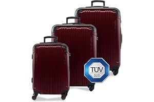 FERGÉ Kofferset 3 teilig Hartschale QUÉBEC Reisekoffer Trolley-Set (Handgepäck, L, XL) 3er Set Hartschalenkoffer Roll-Koffer 4 Rollen 100% ABS