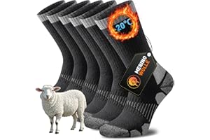 Niorasen Calcetines Termicos Hombre Mujer, Calcetines Lana Merino para Deporte Senderismo Running Trekking Trabajo, Traspirables, Antiampollas, Calcetines Invierno, 3 Pares