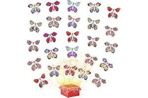 TSHAOUN 25 Stück Magische Schmetterling Spielzeug, Fliegender Schmetterling Karte, Magic Flying Butterfly Card Wind up Butterfly Kinder Überraschung Geschenk für Geburtstag, Hochzeit (Zufällige Farbe)