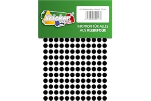 WP KLEBEPUNKTE Klebepunkte aus PVC Folie, wetterfest, Markierungspunkte Kreise Punkte Aufkleber (10 mm, schwarz)