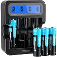 Kratax AAA Lithium Akkus 8 Stück – 1,5V, 1100mWh, Mit LCD-Ladegerät, Wiederaufladbar