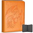 Douper 9 Pocket Card Binder, 540 Cards Trading Cards Games Collection Holder Book Folder with Side-Loading Sleeves (Orange)