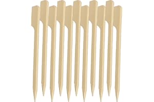 GRIDS LONDON LTD 50 Skewers Sticks Paddle 25cm BBQ Barbecue Grill Cocktail Party Finger Fruit Chocolate Fountain Fondue Stick Holders (25CM Sticks)