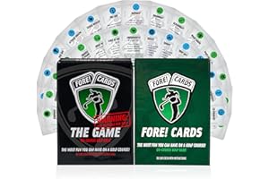Fore! Cards On-Course Golf Card Game & Expansion Pack Bundle – Fun Golf Games with Classic & Crazy Formats for Foursomes – Unique Golf Gift for Men, Women & Groups – 80 Fun Playing Cards Included