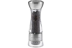 Cole & Mason H59301G Windermere Pepper Mill, Gourmet Precision+, Stainless Steel/Acrylic, 165 mm, Single, Includes 1 x Pepper Grinder