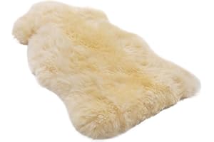 Pelle di agnello medico WERNER CHRIST BABY - pelle di pecora naturale non rasata (qualità tedesca), per neonati, decorativa, coprisedili, runner, tappeti. Lunghezza +/- 65 cm, beige-oro