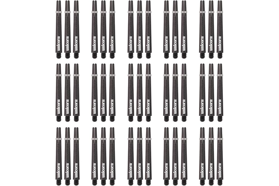 Unicorn Dart Shafts | Gripper 3 Mega Pack| Durable Nylon | Black | 45 Stems | Medium 44.2 mm